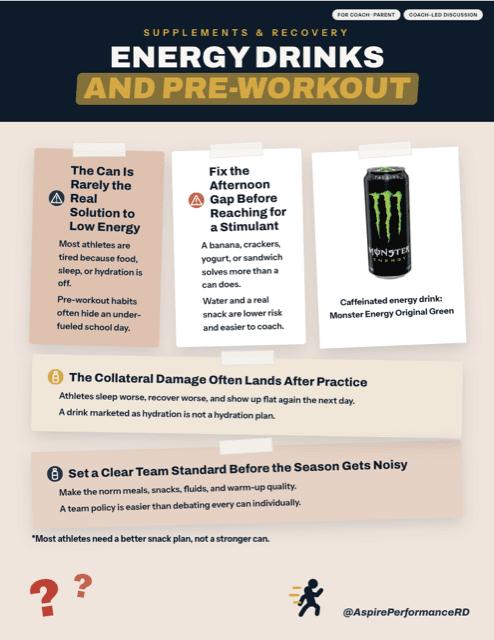 Energy Drinks, Pre-Workout, and Your Athletes: The Evidence-Based Conversation printed sheet