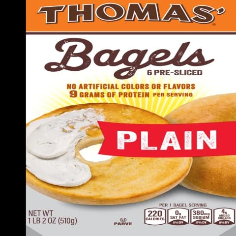 Thomas' plain bagels package