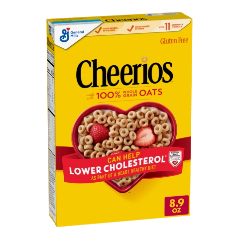 Fortified breakfast cereal: Original Cheerios cereal package