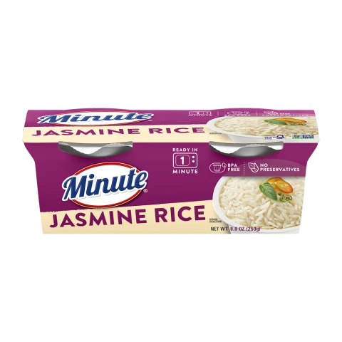 Ready-to-serve rice: Minute Rice Jasmine Rice Cups package